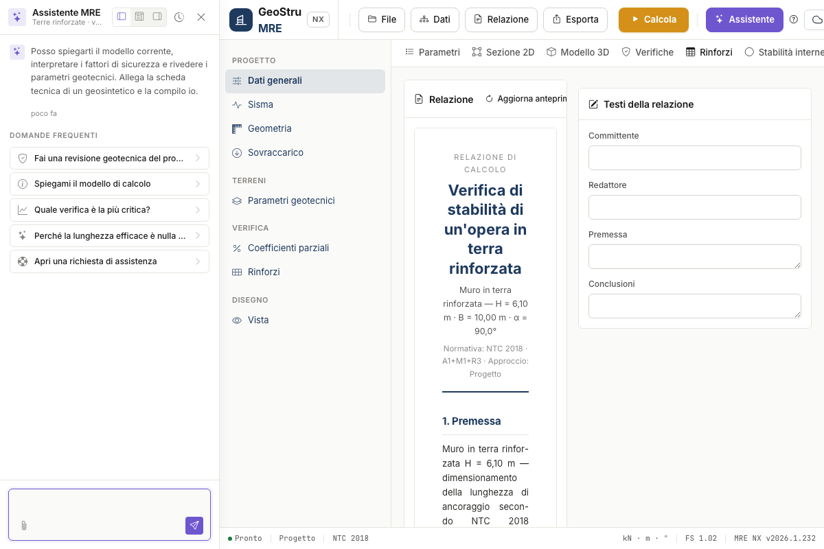 Il pannello dell'assistente AI affiancato al progetto